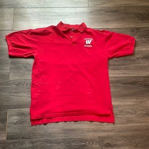 UW badgers red knit polo size XL